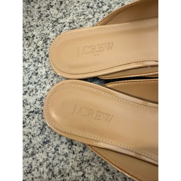 J. Crew Mary Jane mules CA763 Nude Patent Crystal Buckle Embellished 7.5 - Picture 3 of 5